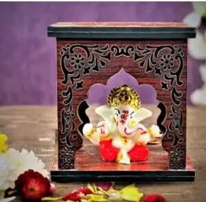 Lord Ganesha with wooden temple